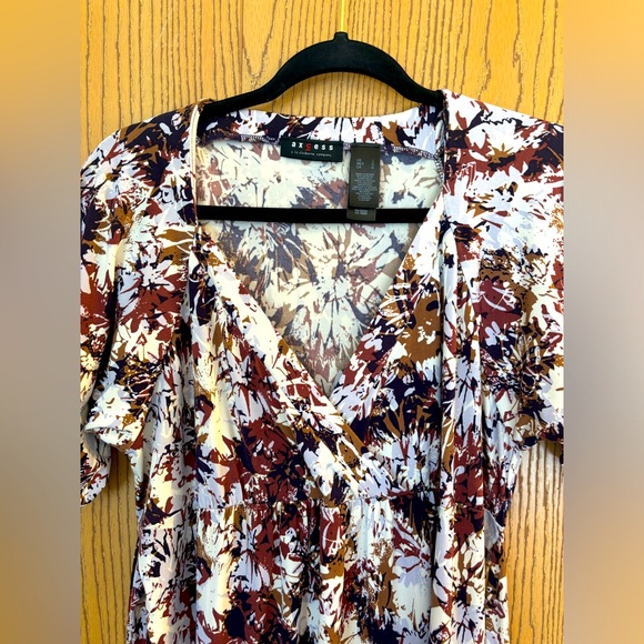 Axcess tie waist faux wrap dress sz L - Picture 3 of 8